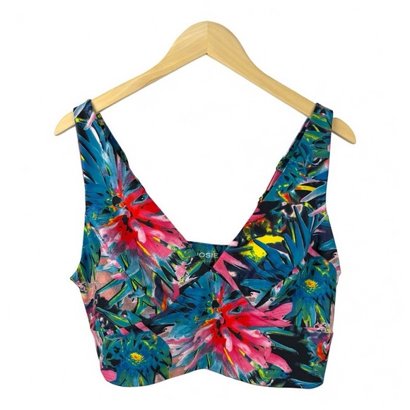 NWT Natori Josie Solstice Azalea Athletic Cami Crop Top Pink Blue Multi Size XL - Picture 5 of 12